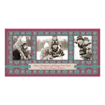 Trio de Bohème de carte photo de Noël chic Cartes De Vœux Avec Photo