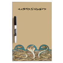Trio de serpent de Nouveau d'art tableaux éffaçables à sec