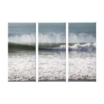 Triptyque de longue vague sur l'océan pacifique en impression sur toile