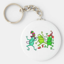 Trois grenouilles de danse porte-clef