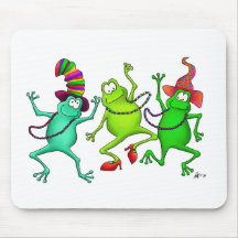 Trois grenouilles de danse tapis de souris
