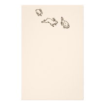 TROIS LAPINS PAPIER À LETTRE PERSONNALISABLE