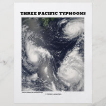 Trois ouragans Pacifiques (image satellite) Prospectus En Couleur