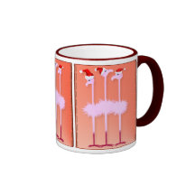 Trois tasses de flamants de Noël