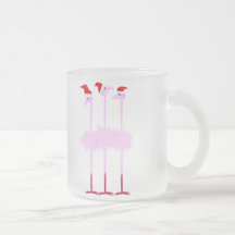 Trois tasses de flamants de Noël