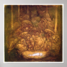 Trolls de racine par l'affiche de John Bauer