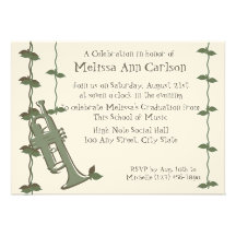 Trompette musicale de nature invitations personnalisées