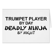 Trompette Ninja mortel par nuit Carte De Vœux