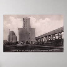 Tronc grand élévateurs à grains de Portland, Maine Poster