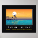 Tropische motivatie de zonsondergangpalmen van de  poster