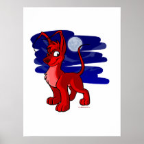 Trotse rode Gelert door maanlicht posters