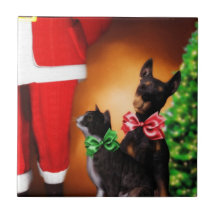 Tuile d'animaux familiers de Père Noël et de Noël Carreaux En Céramique