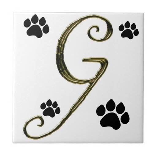 Tuile de monogramme d'empreinte de patte carreaux