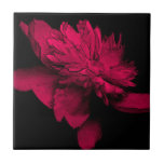 Tuile florale d'art de macro pivoine rouge carreau en céramique