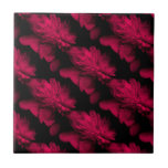 Tuile florale d'art de pivoines rouges carreaux