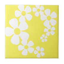 Tuile jaune d'hommage carreaux