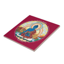 Tuile - médecine Bouddha avec l'incantation Carreaux En Céramique