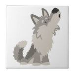 Tuile mignonne de loup de bande dessinée d'hurleme carreaux