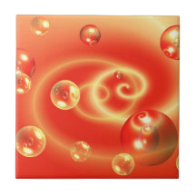 Tuile rouge tourbillonnante de bulle carreau