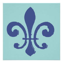 Tuiles de Fleur De Lis Blue Faire-parts