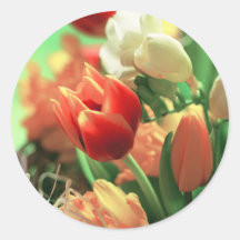 Tulipes heureuses de Pâques Adhésifs