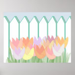 Tulipes par la clôture posters