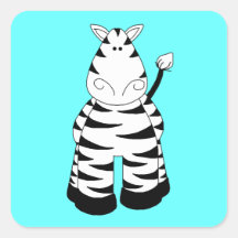 Turkoois Zebra LGC Vierkante Sticker
