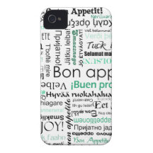 Turkooise Blauwgroen Bon appetit in andere talen iPhone 4 Case