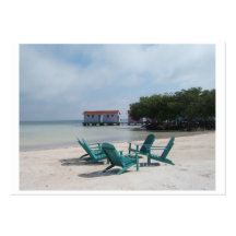 Turkooise Water van de Huizen van Belize Adirondac Visitekaart Sjablonen