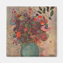 Turkse Vaas, Odilon Redon, Vintage Bloemen Bloemen Koelkast Magneetje