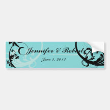 Turquoise avec l'embellissement noir de Flourish d Autocollant Pour Voiture