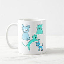 Turquoise et chats bleus tasse à café