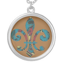 Turquoise Fleur De Lis Collier