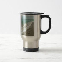 Twee Harten van het Zand op het Strand, Romantisch Koffie Beker
