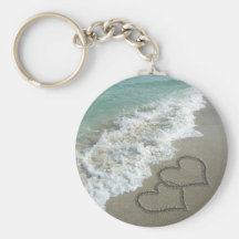 Twee Harten van het Zand op het Strand, Romantisch Sleutel Hanger
