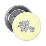 Twee Olifanten. Het leuke Volwassene en Beeldverha Speldbuttons