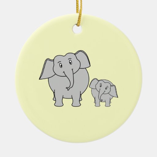 Twee Olifanten. Het leuke Volwassene en Beeldverha Ornament