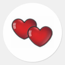 Twee Rode Harten Stickers