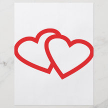 twee rood hartensymbool gepersonaliseerde folder
