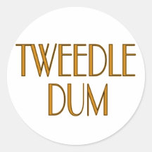 Tweedle Dum Autocollants Ronds