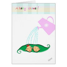 tweeling baby shower wenskaarten