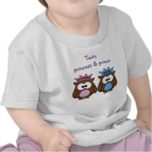 tweeling uilprinses & prins t-shirts