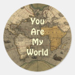 U bent Mijn Stickers van de Kaart van de Wereld Ol