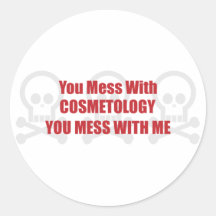 U knoeit met de Kosmetiek u met me knoeit Ronde Stickers