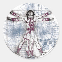 U.V MAN (Universeel Man Vitruvian) Ronde Stickers