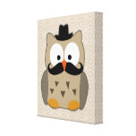 Uil met Snor en Pet Gallerij Wrap Canvas