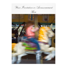 Uitnodigingen met Kind op een Carrousel