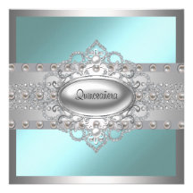 Uitnodigingen Quinceanera van de Parels van diaman