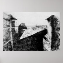 Uitzicht van het Venster in Le Gras, Joseph Niepce Print