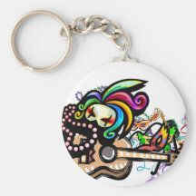 Ukulélé de Mardis Gras Porte-clé